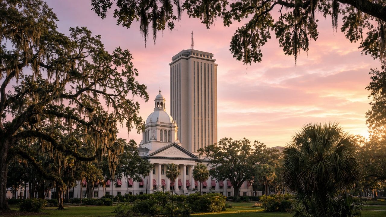 The Florida Capitol in Tallahassee at sunrise